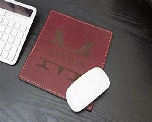 Laser marking on cotton/leather pad Laser marking on cotton/leather pad